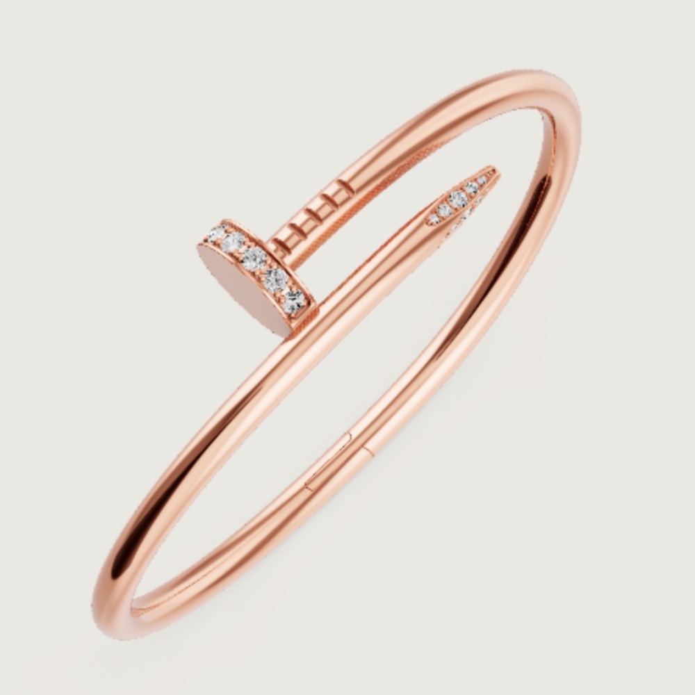 Cartier Juste Un Clou pink gold with diamonds bracelet - Picture 4 of 15